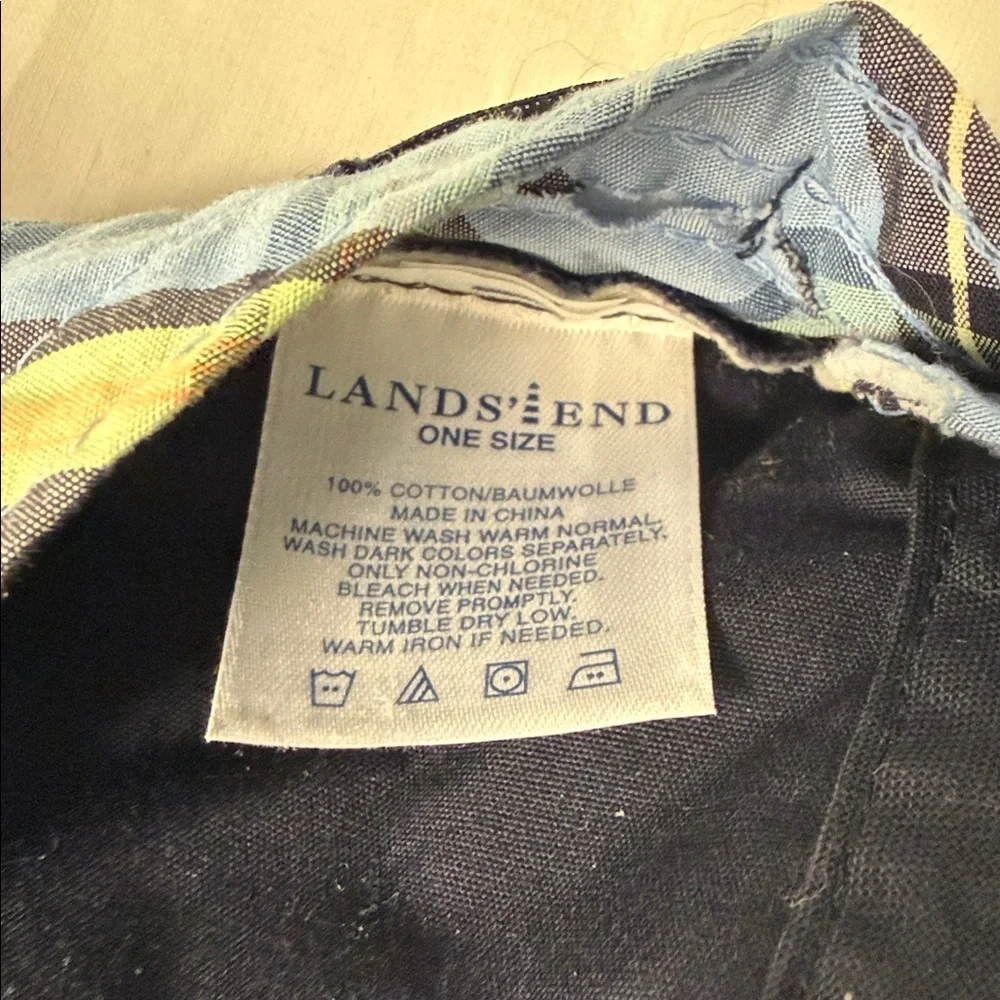 Lands’ End Cotton Newsboy Flat Cap Dark Blue One Size Ivy Hat